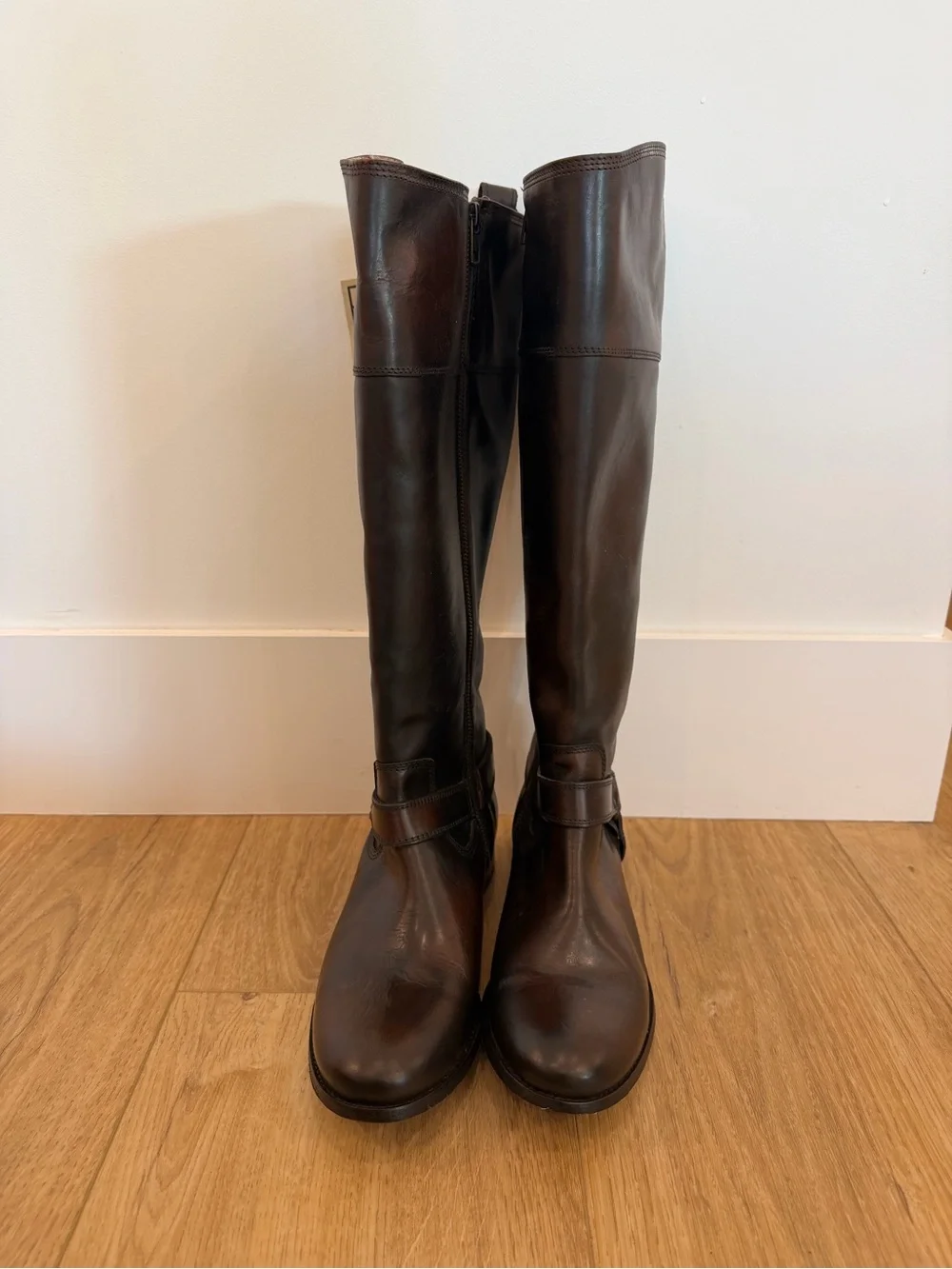 Frye Tan Leather Zip-Top Boots